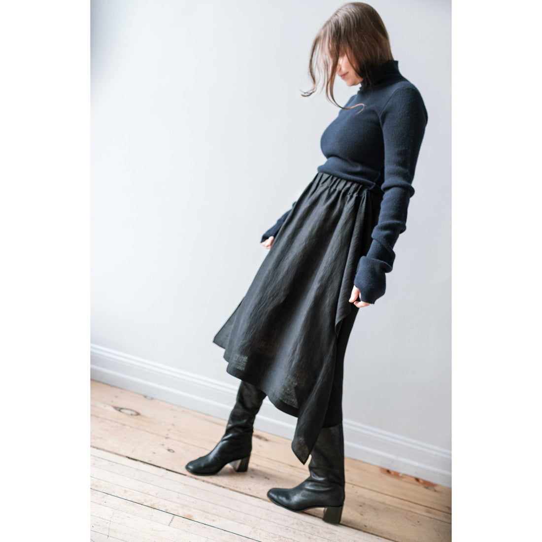 Henrik Vibskov Uncut Silk Skirt in Black