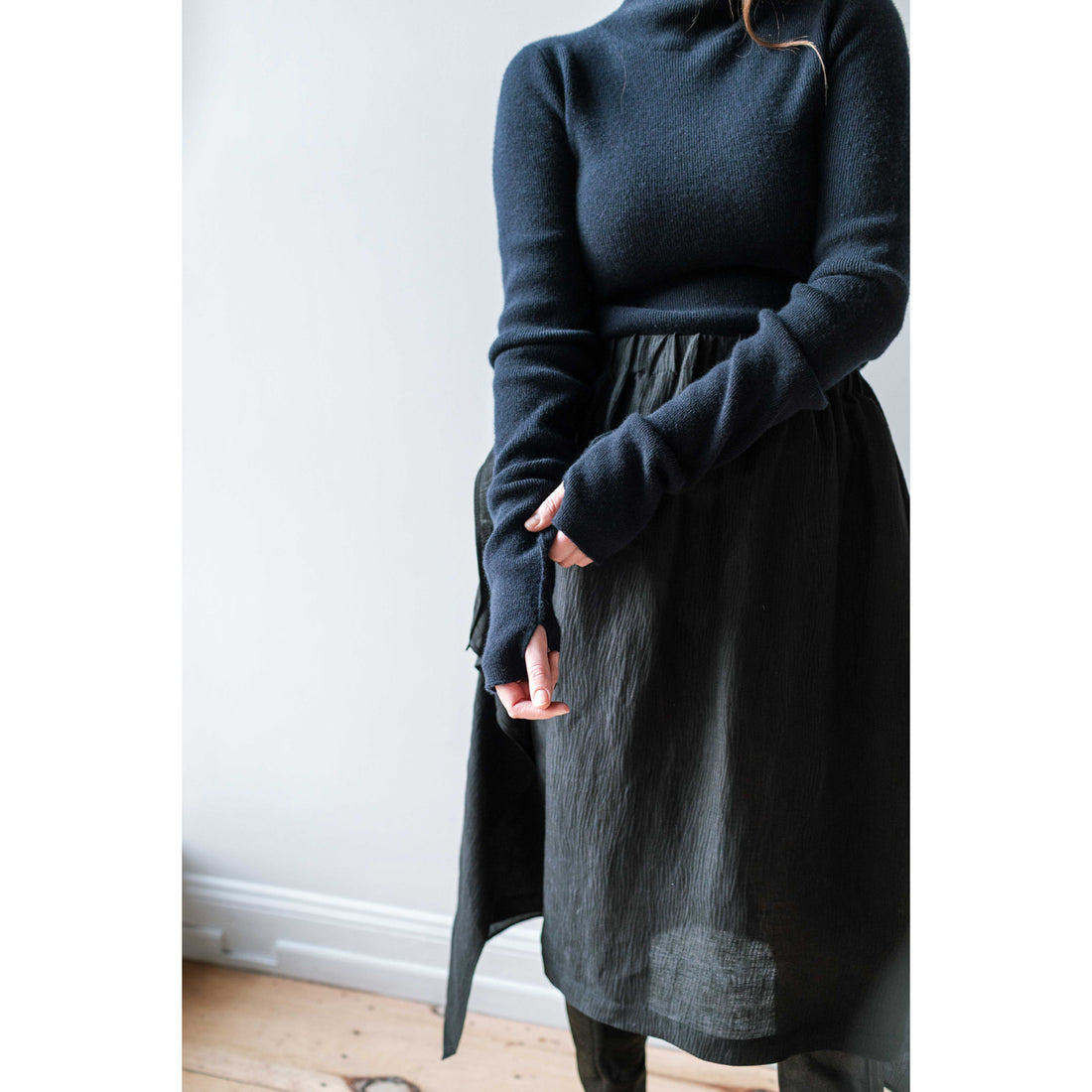 Henrik Vibskov Uncut Silk Skirt in Black