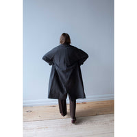 Evam Eva Cotton Hemp Tailored Coat in Sumi