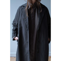 Evam Eva Cotton Hemp Tailored Coat in Sumi