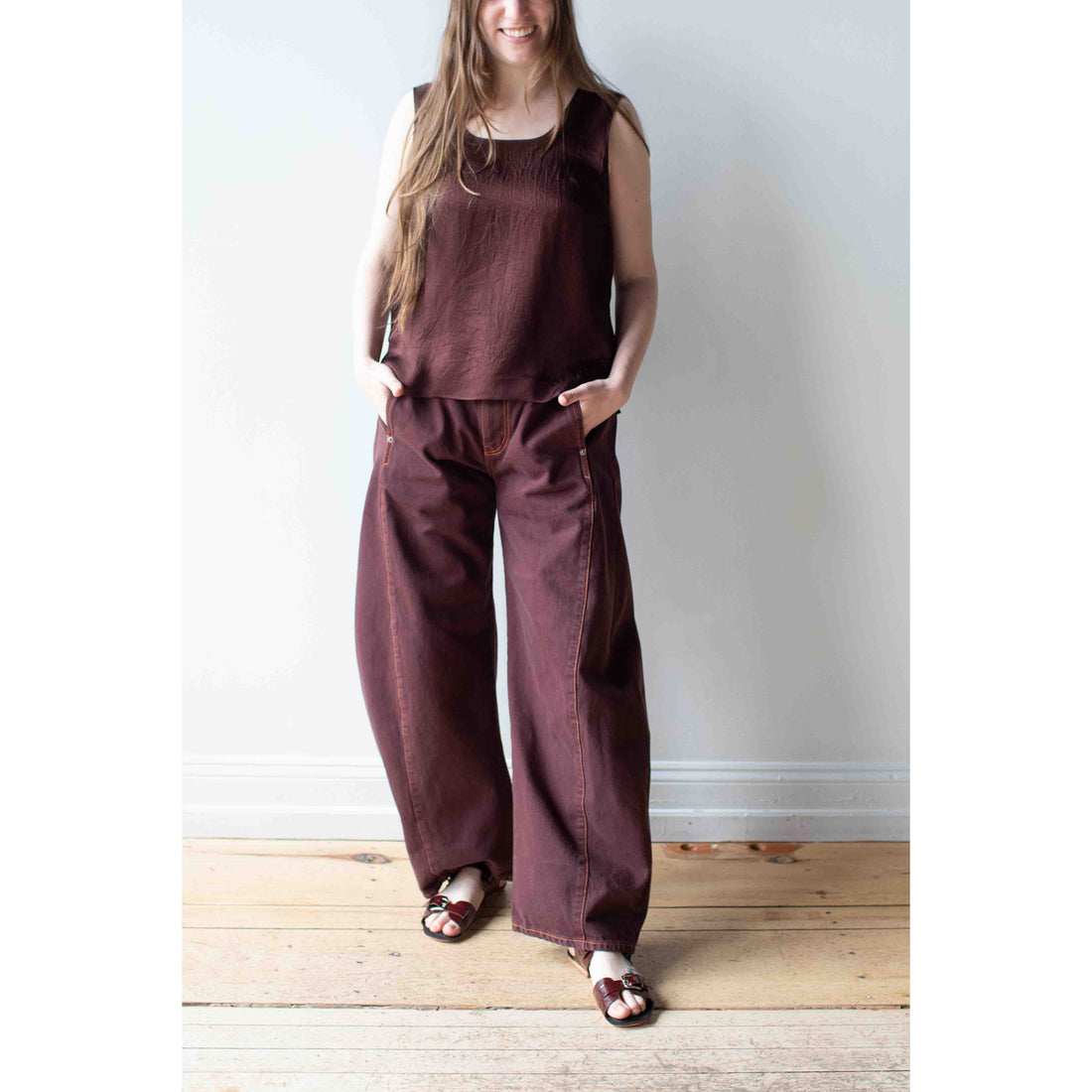 Sayaka Davis U-Neck Tank in Sangria