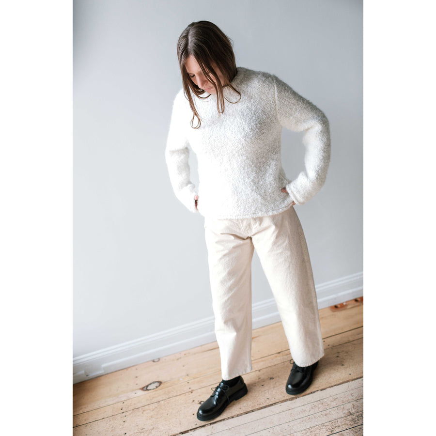 Lauren Manoogian Boucle Crewneck in White