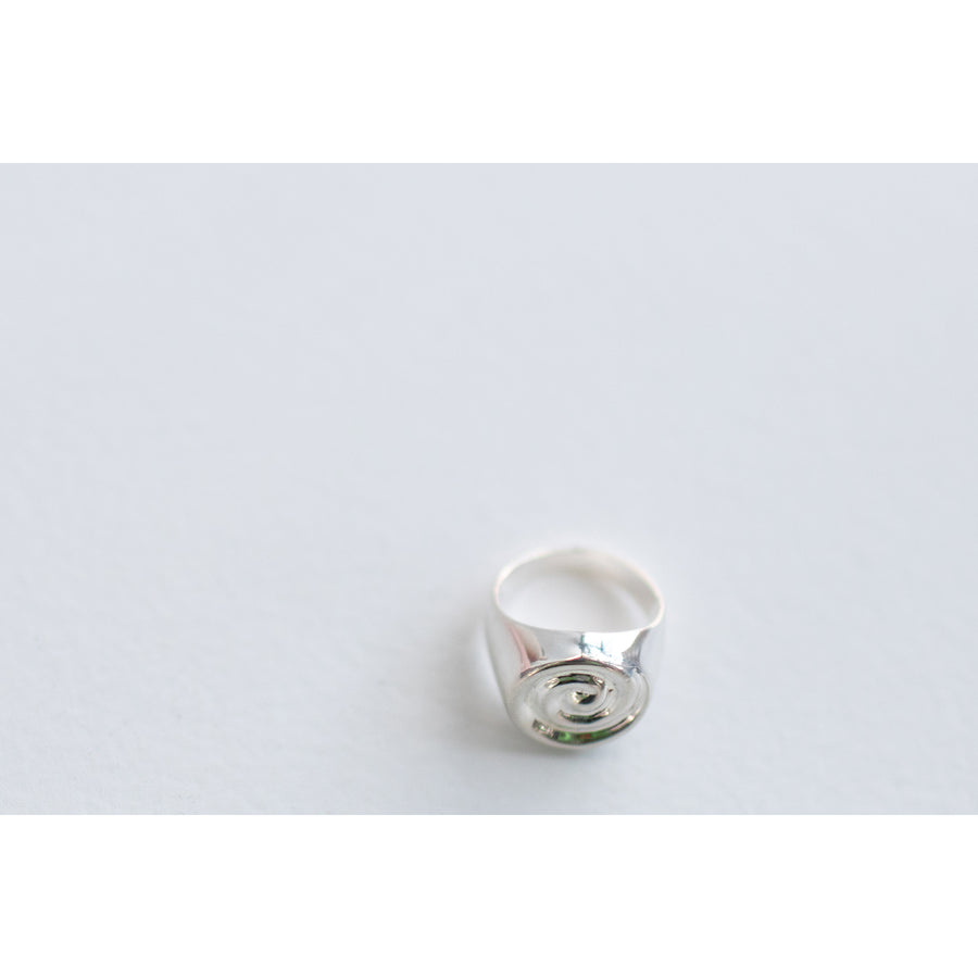 Nomia Spiral Signet Ring in Sterling Silver