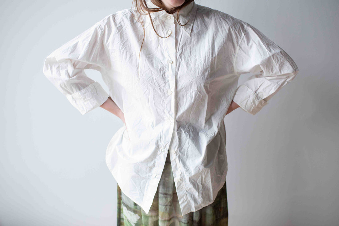 Sayaka Davis Crinkled Oversized Shirt in White