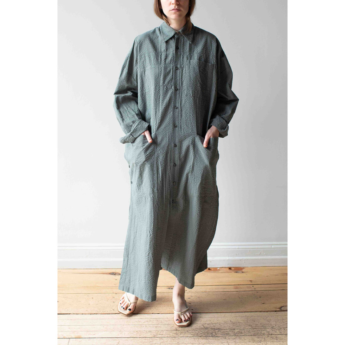 Grei Relaxed Kaftan Shirt in Sage Green
