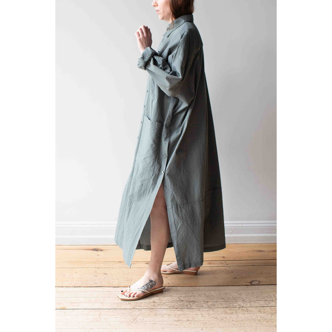 Grei Relaxed Kaftan Shirt in Sage Green