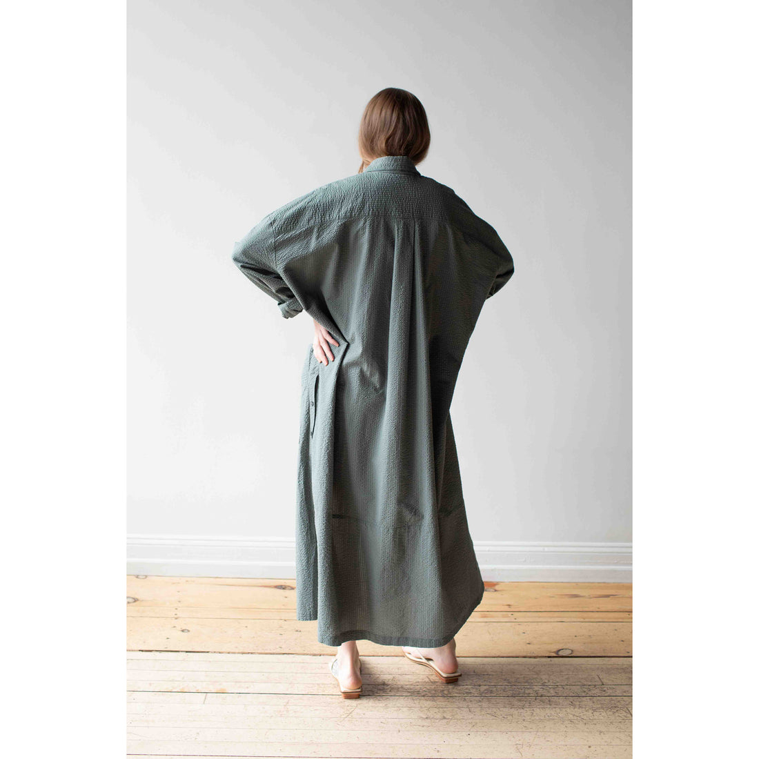 Grei Relaxed Kaftan Shirt in Sage Green
