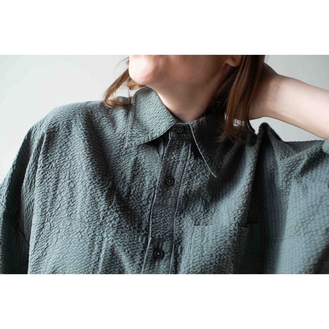 Grei Relaxed Kaftan Shirt in Sage Green