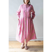 Ichi Antiquités L/C Gingham Dress in Pink x Natural