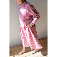 Ichi Antiquités L/C Gingham Dress in Pink x Natural