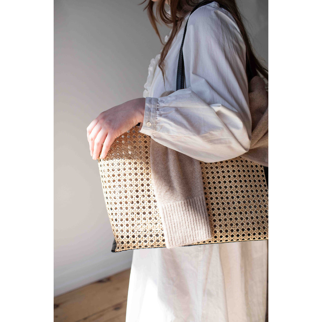 Bembien Margot Plage Tote in Black Rattan