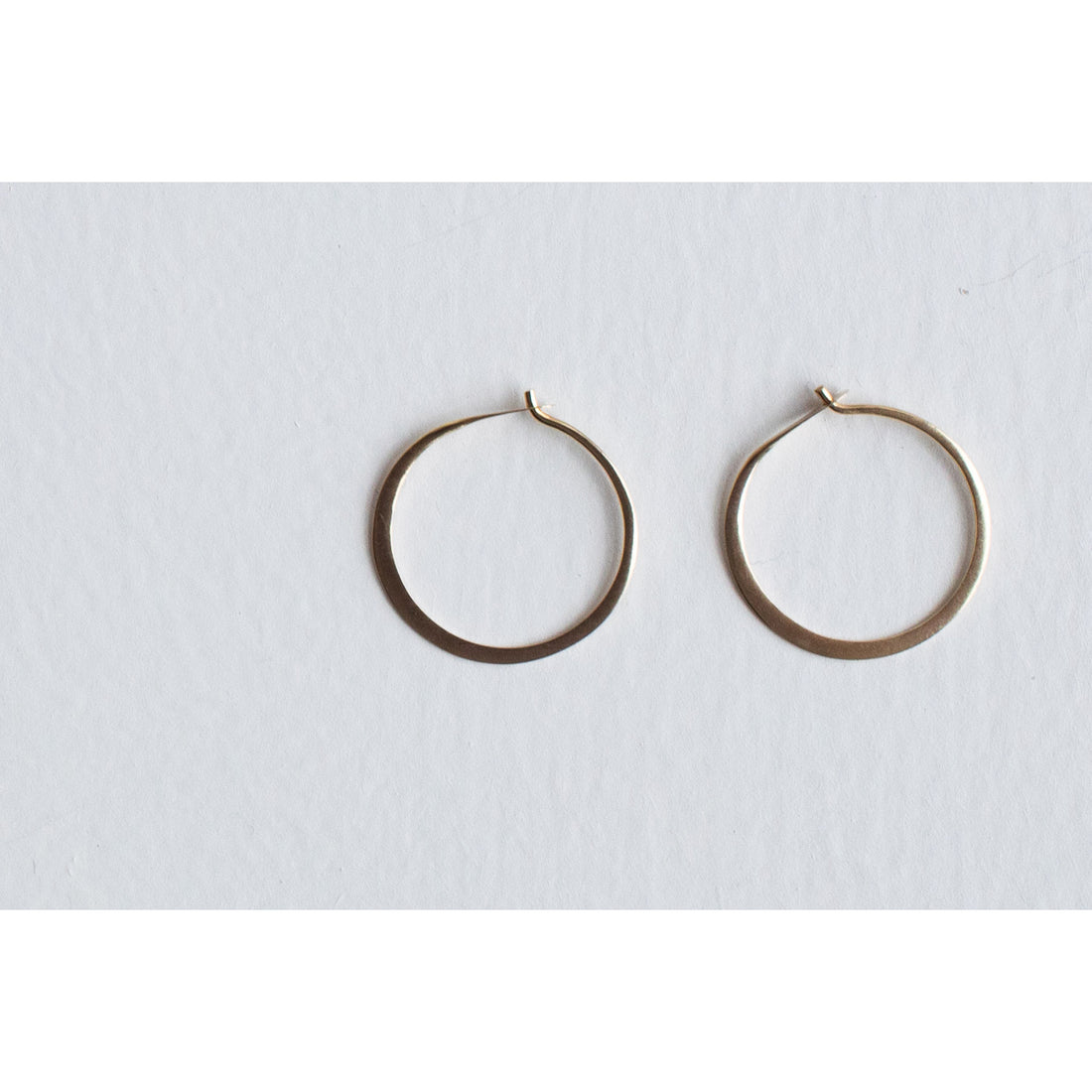 Melissa Joy Manning Medium Forged Round Hoops in 14k Gold