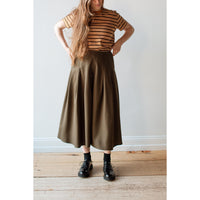 Kallmeyer Dakota Pleated Skirt in Dark Olive