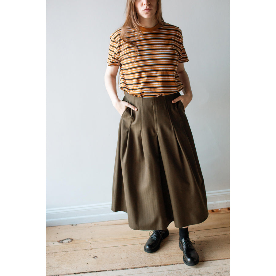 Kallmeyer Dakota Pleated Skirt in Dark Olive