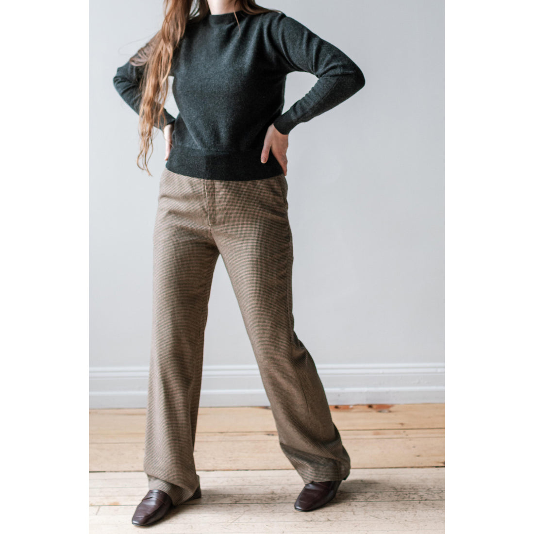 Rodebjer Aniara Hounds Pants in Brown and Beige