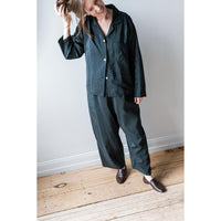 Shaina Mote Pajama Shirt in Navy Pinstripe