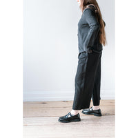 Apiece Apart Cropped Cara Wide Leg Pant in Black