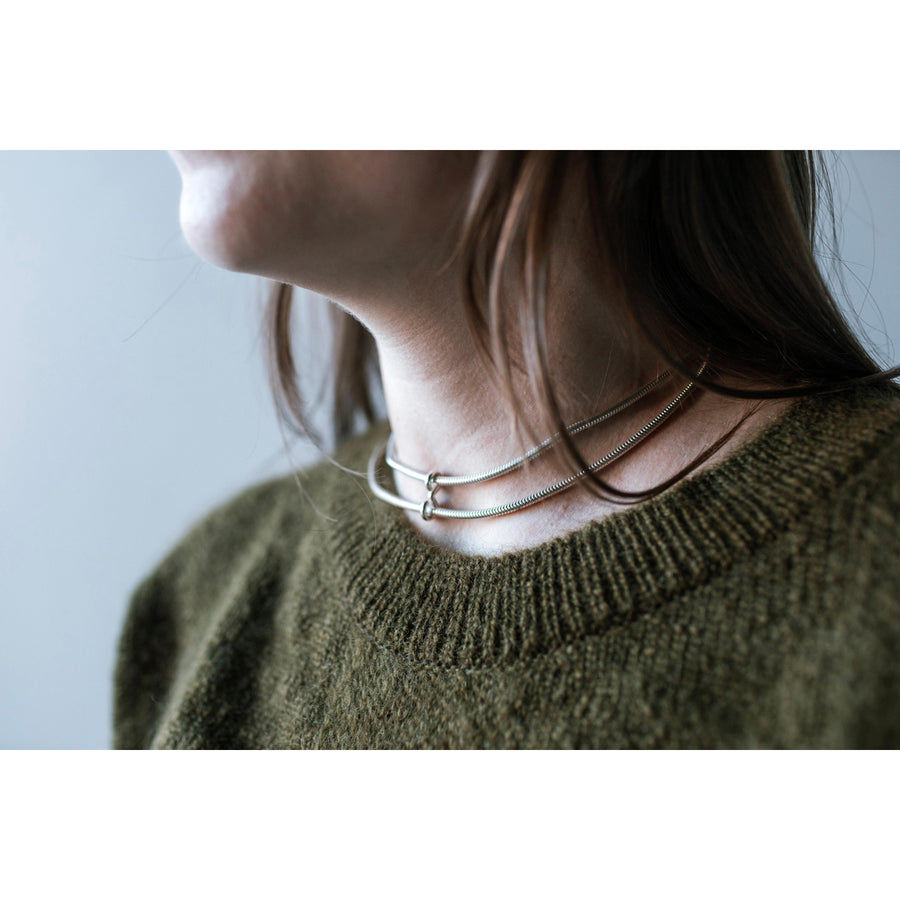 Sapir Bachar Double Snake Choker in Sterling Silver