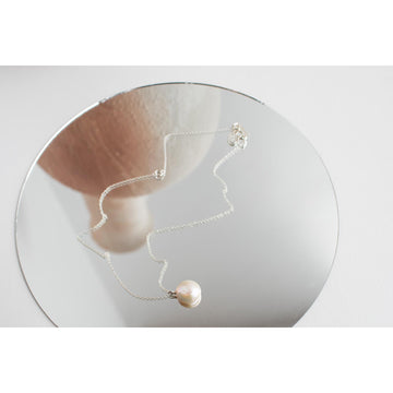 Sapir Bachar Long Pearl Necklace in Silver
