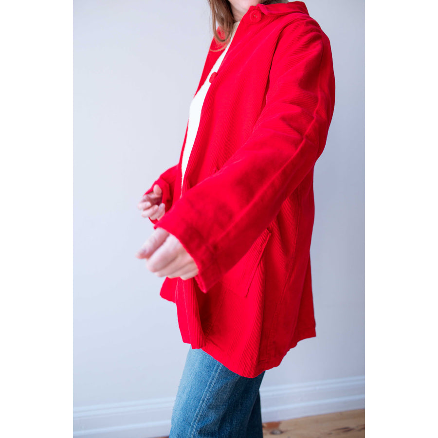 Carleen Constance Jacket in Red Corduroy