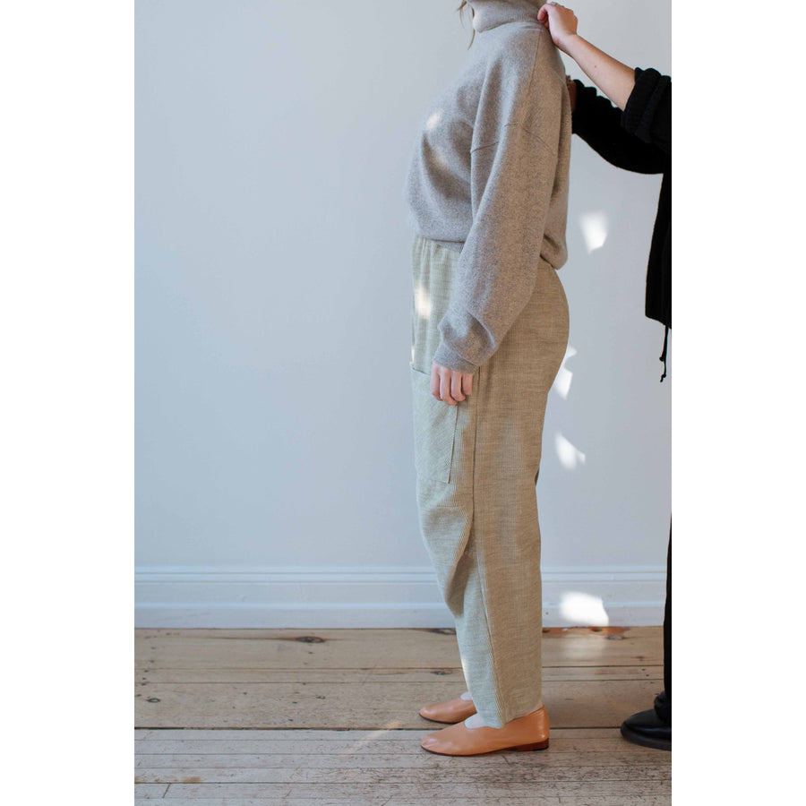 KasMaria Elastic Waist Pant in Heather Cotton