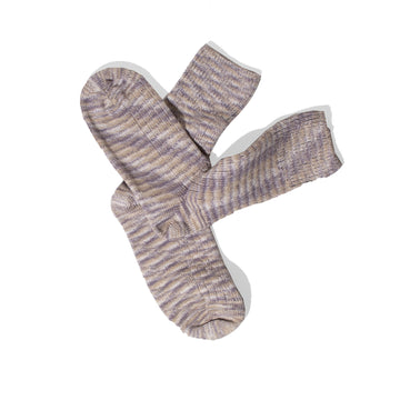 Baserange Twist Overankle Socks in Grey Melange