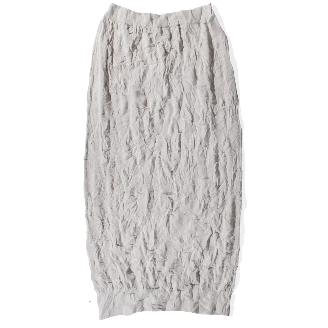 Black Crane Crinkled Summer Knit Skirt in Platinum
