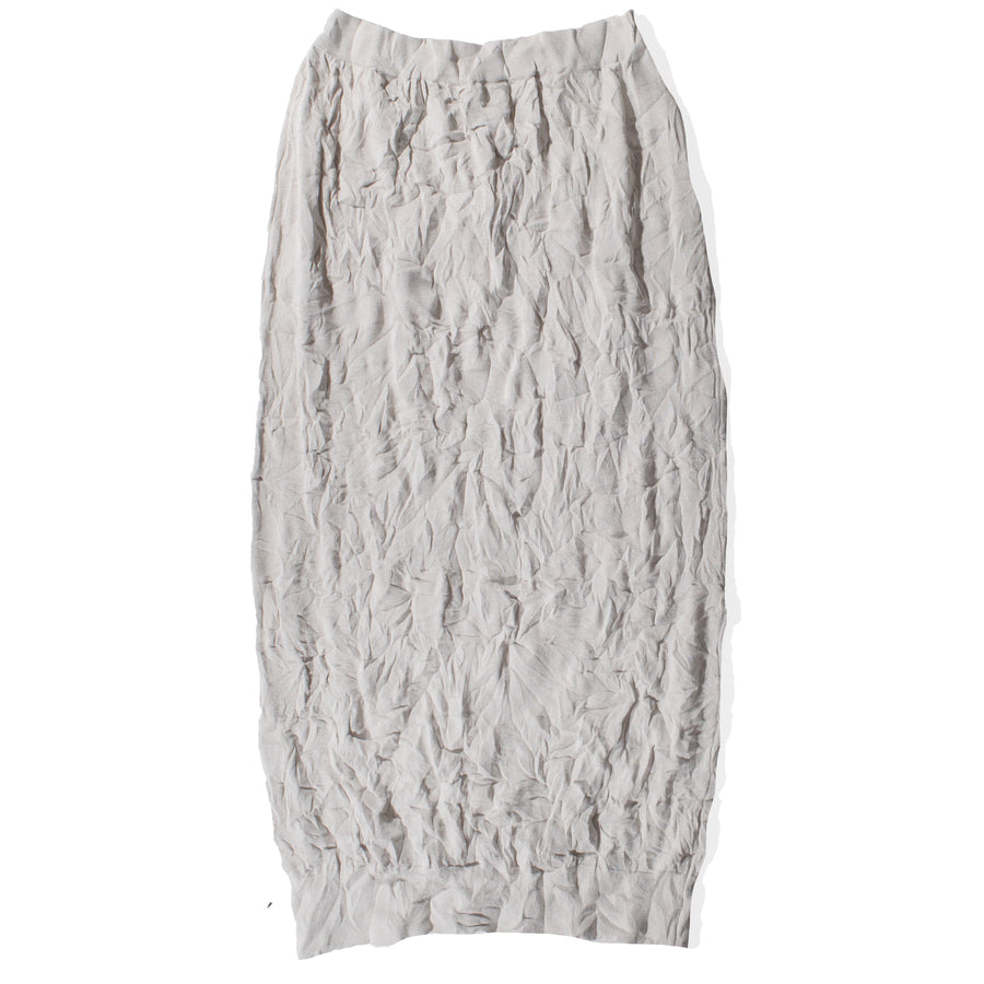 Black Crane Crinkled Summer Knit Skirt in Platinum