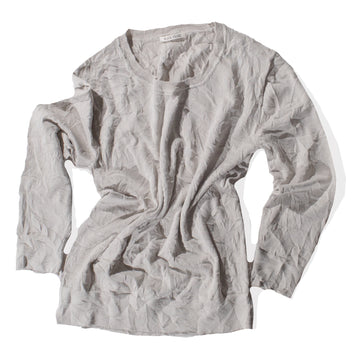 Black Crane Crinkled Summer Knit Top in Platinum
