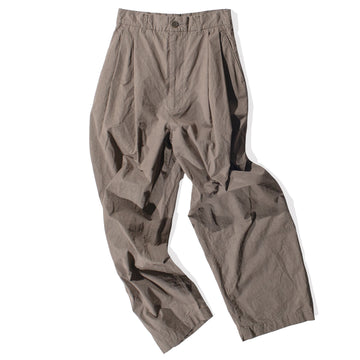 Black Crane Crinkled Wide Trousers in Mud