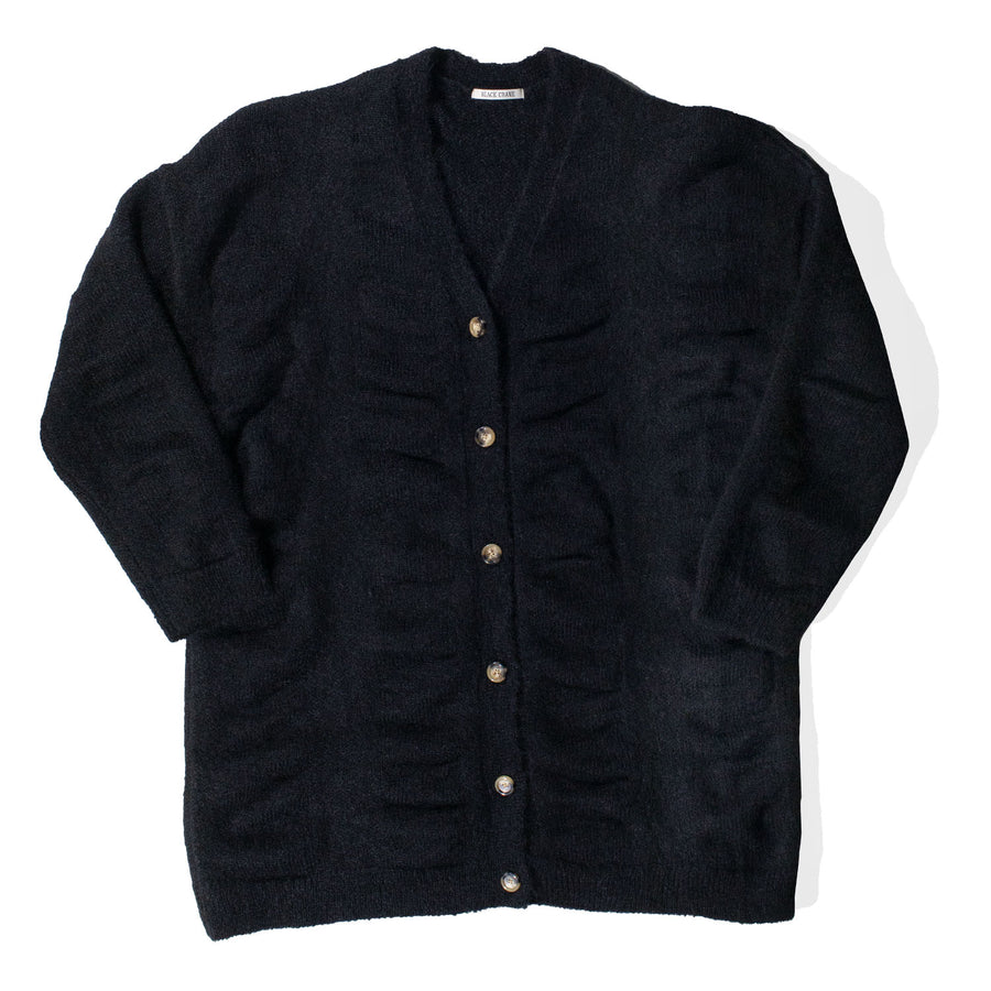 Black Crane Waterfall Cardigan in Black