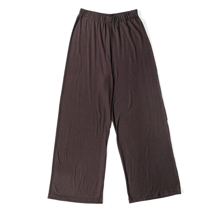 Black Crane Wool Straight Pants in Cacao