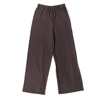 Black Crane Wool Straight Pants in Cacao