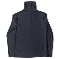 Black Crane Wool Turtleneck in Dark Grey