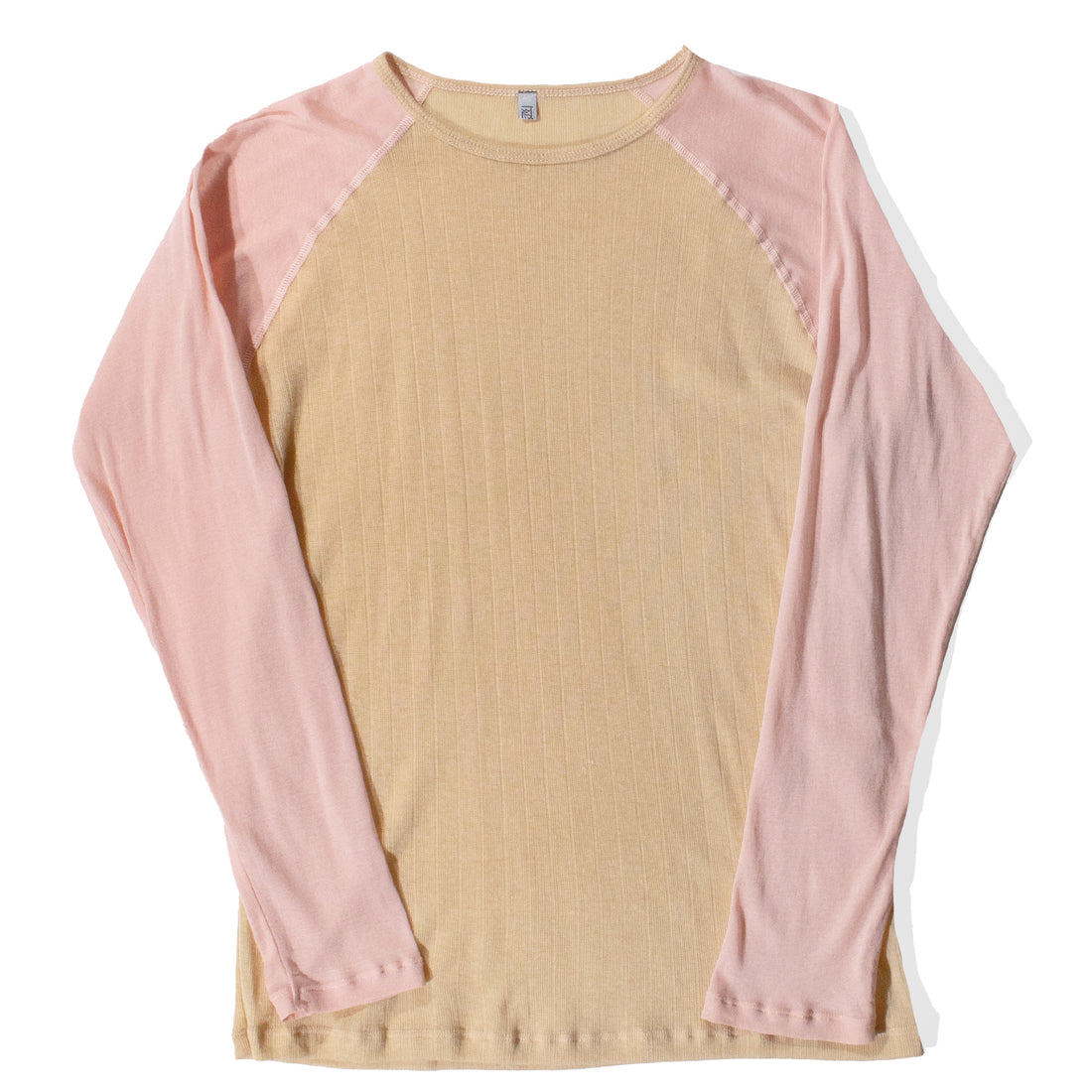 Baserange Gene Long Sleeve Tee in Hen Yellow/Buio Pink