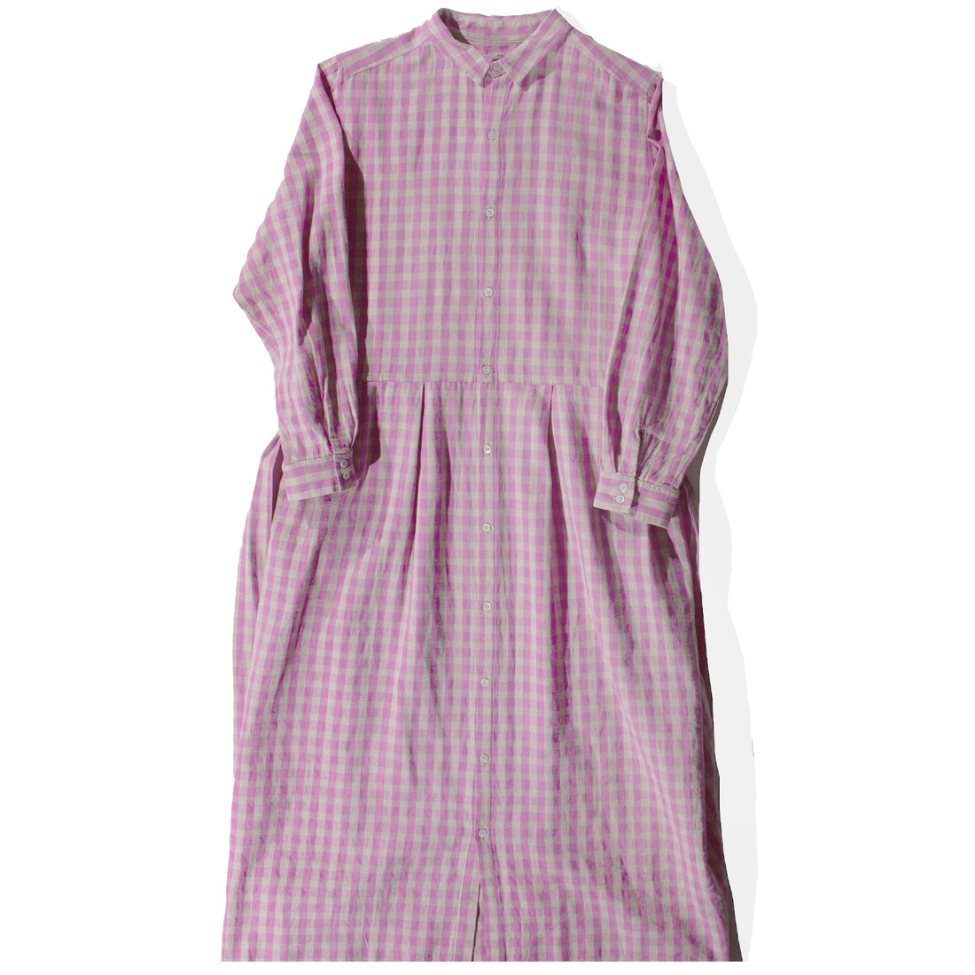 Ichi Antiquités L/C Gingham Dress in Pink x Natural