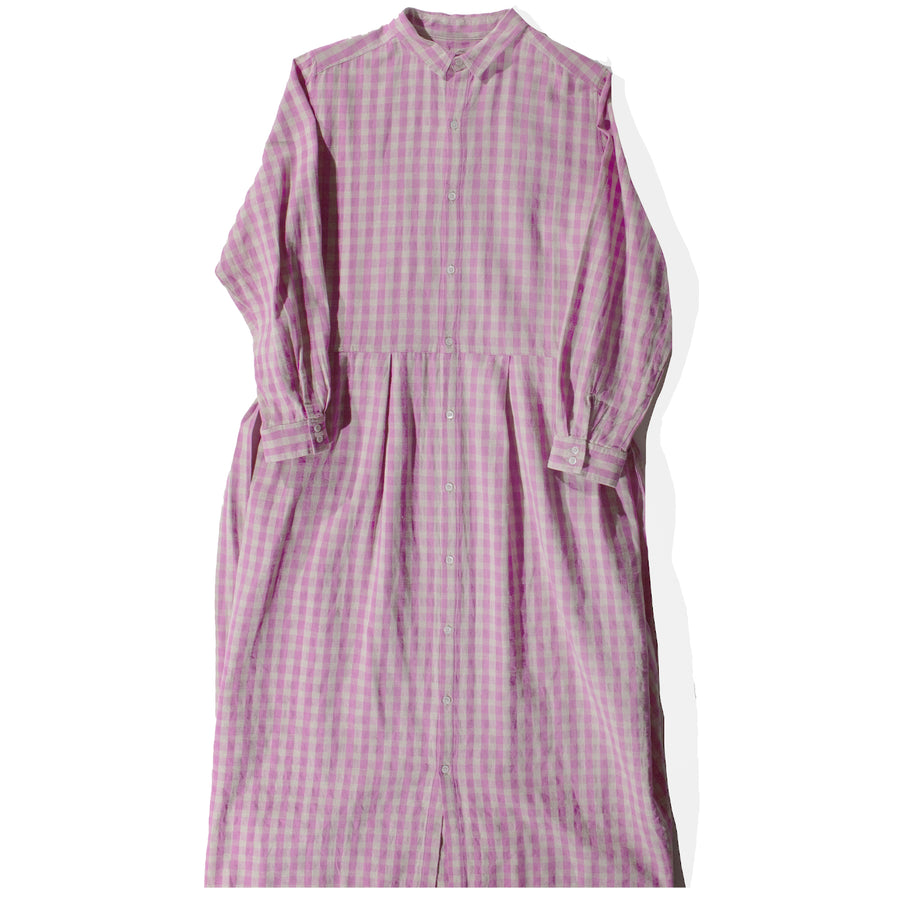 Ichi Antiquités L/C Gingham Dress in Pink x Natural