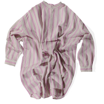 Ichi Antiquités L/C Stripe Shirt in Pink x Natural