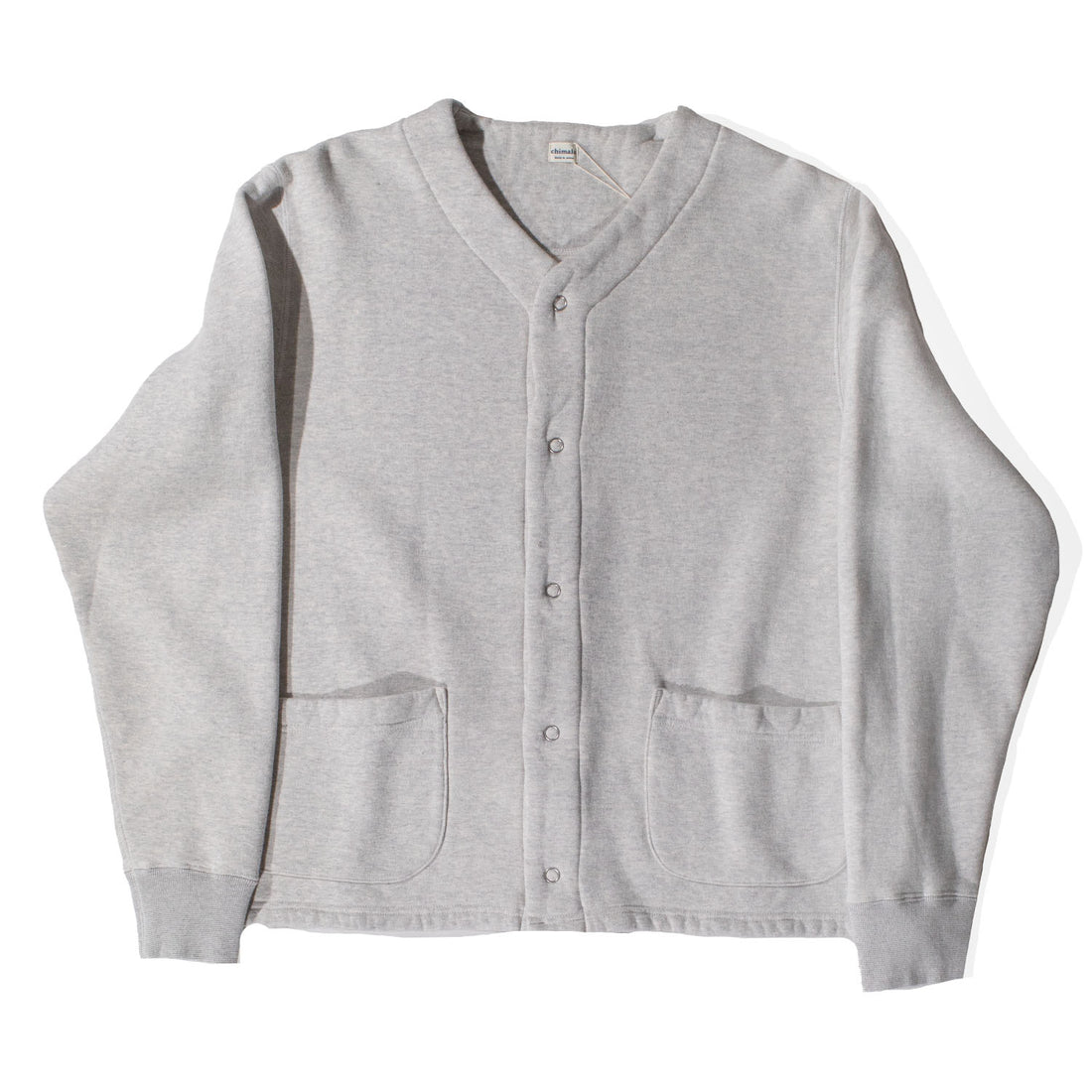 Chimala Vintage Sweat Cardigan in Gray Brushed Fleece