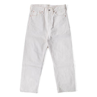 Chimala 13.5oz White Ecru Selvedge Denim Wide Tapered Cut in Ivory