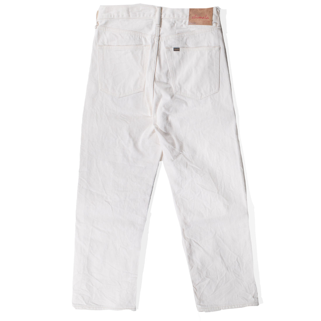 Chimala 13.5oz White Ecru Selvedge Denim Wide Tapered Cut in Ivory