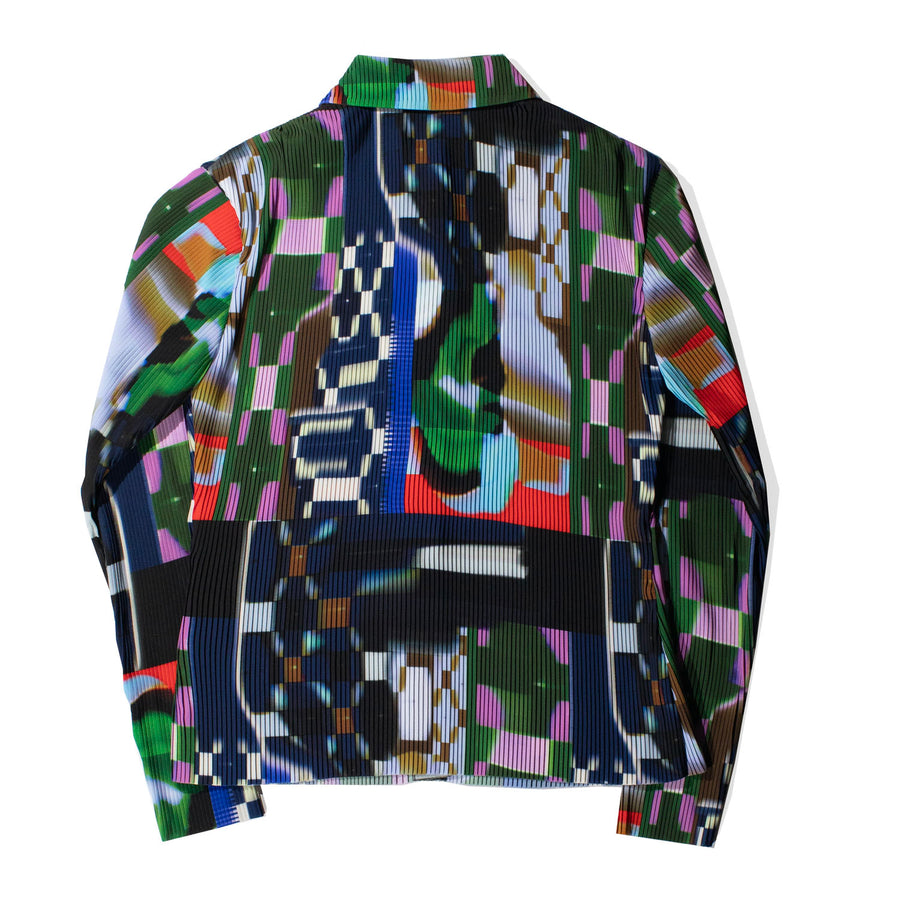 Henrik Vibskov Knight Plisse Shirt in Kaleidoscope Tetris