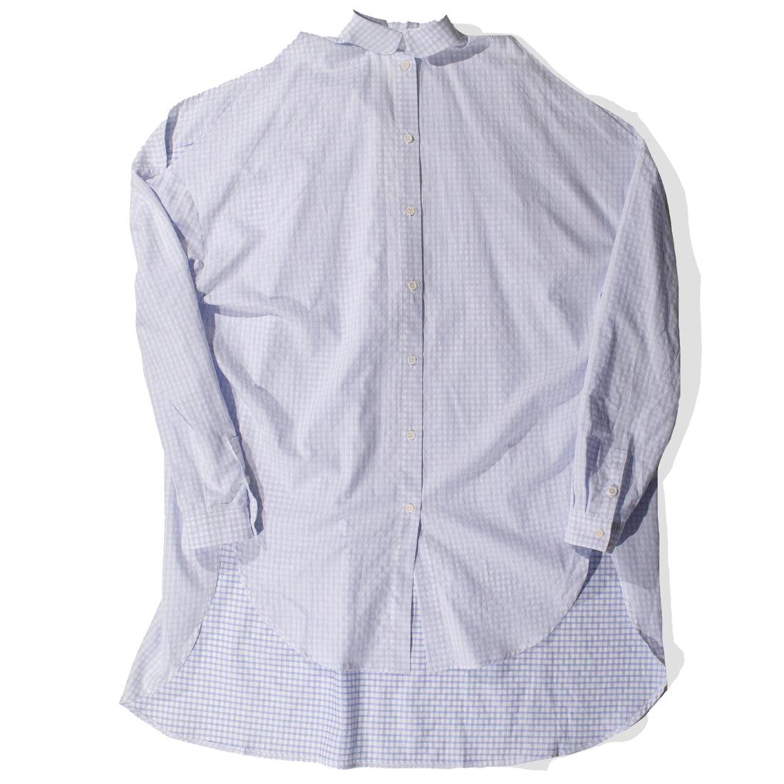 Henrik Vibskov New Bumble Shirtdress in White Blue Grid