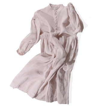 Ichi Antiquités French Linen Dress in Pink