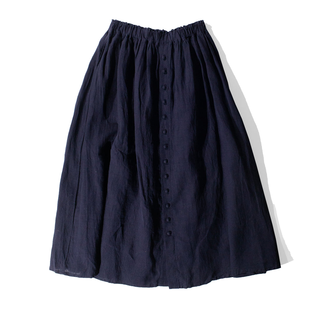 Ichi Antiquités French Linen Skirt in Navy