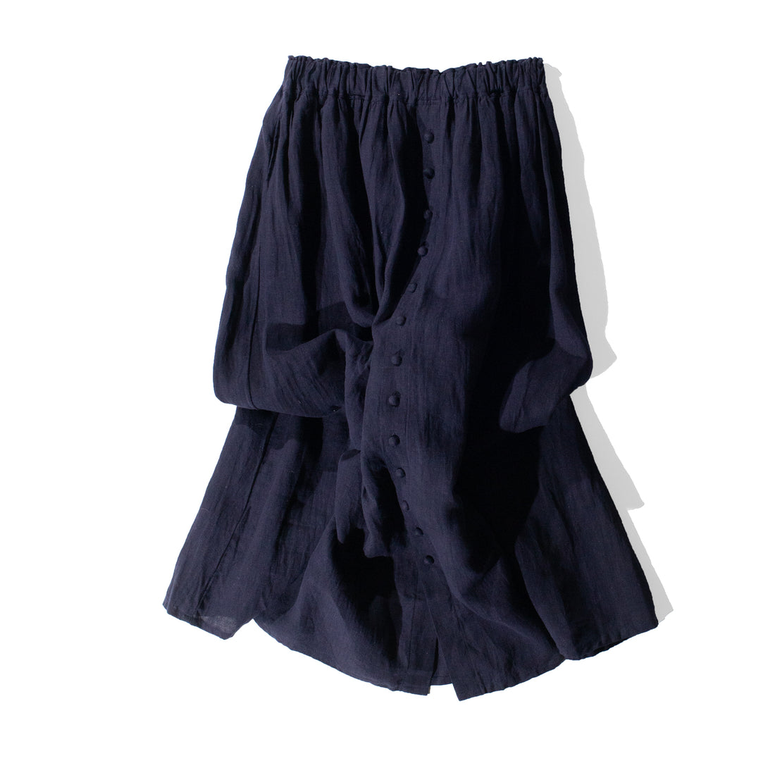 Ichi Antiquités French Linen Skirt in Navy