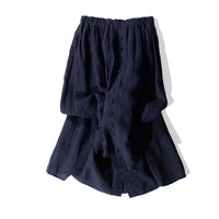 Ichi Antiquités French Linen Skirt in Navy