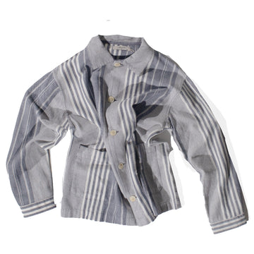 Ichi Antiquités India Random Stripe Jacket in Navy