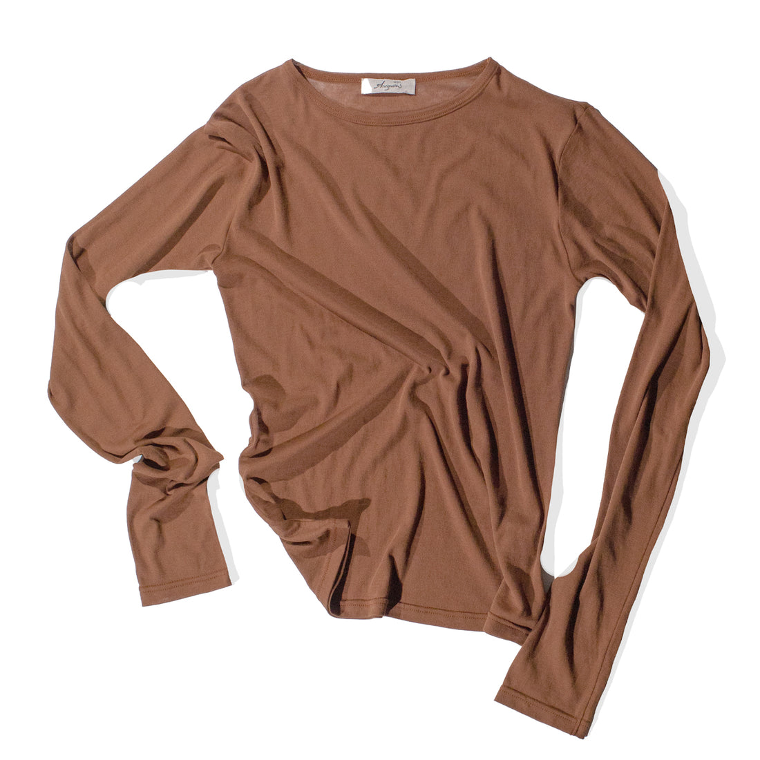 Ichi Antiquités Rib Jersey Crew Neck in Camel