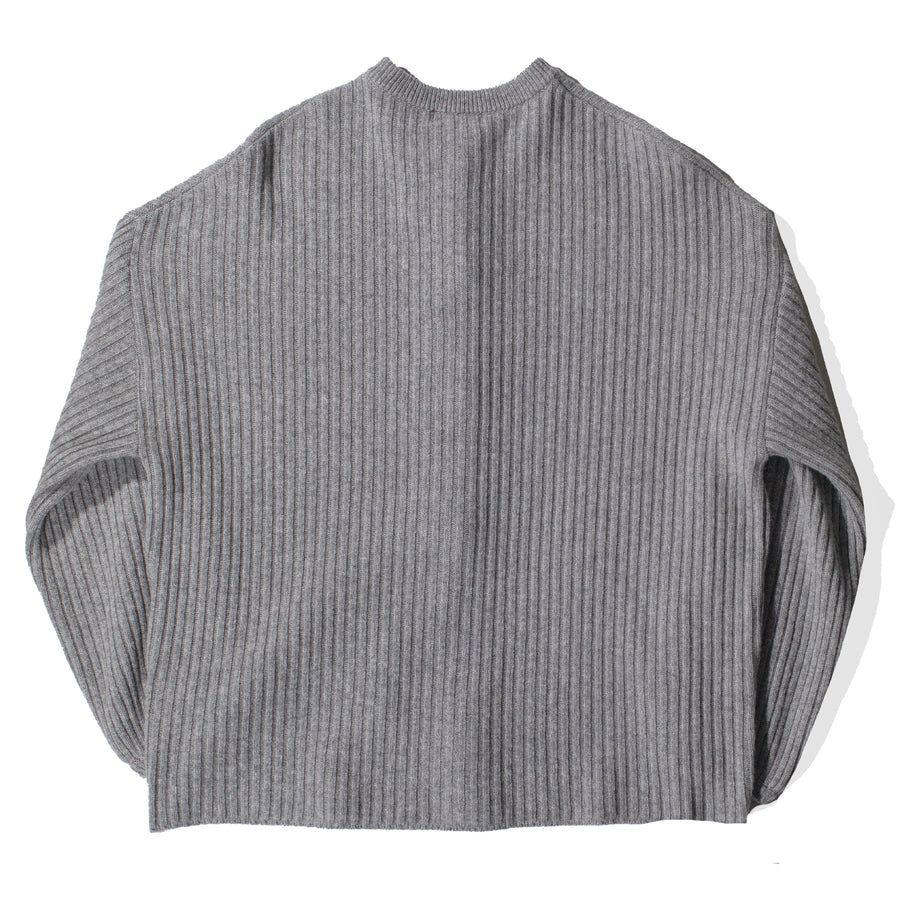 Ichi Antiquités Rib Knit Cardigan in Gray